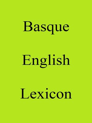 cover image of Basque English Lexicon